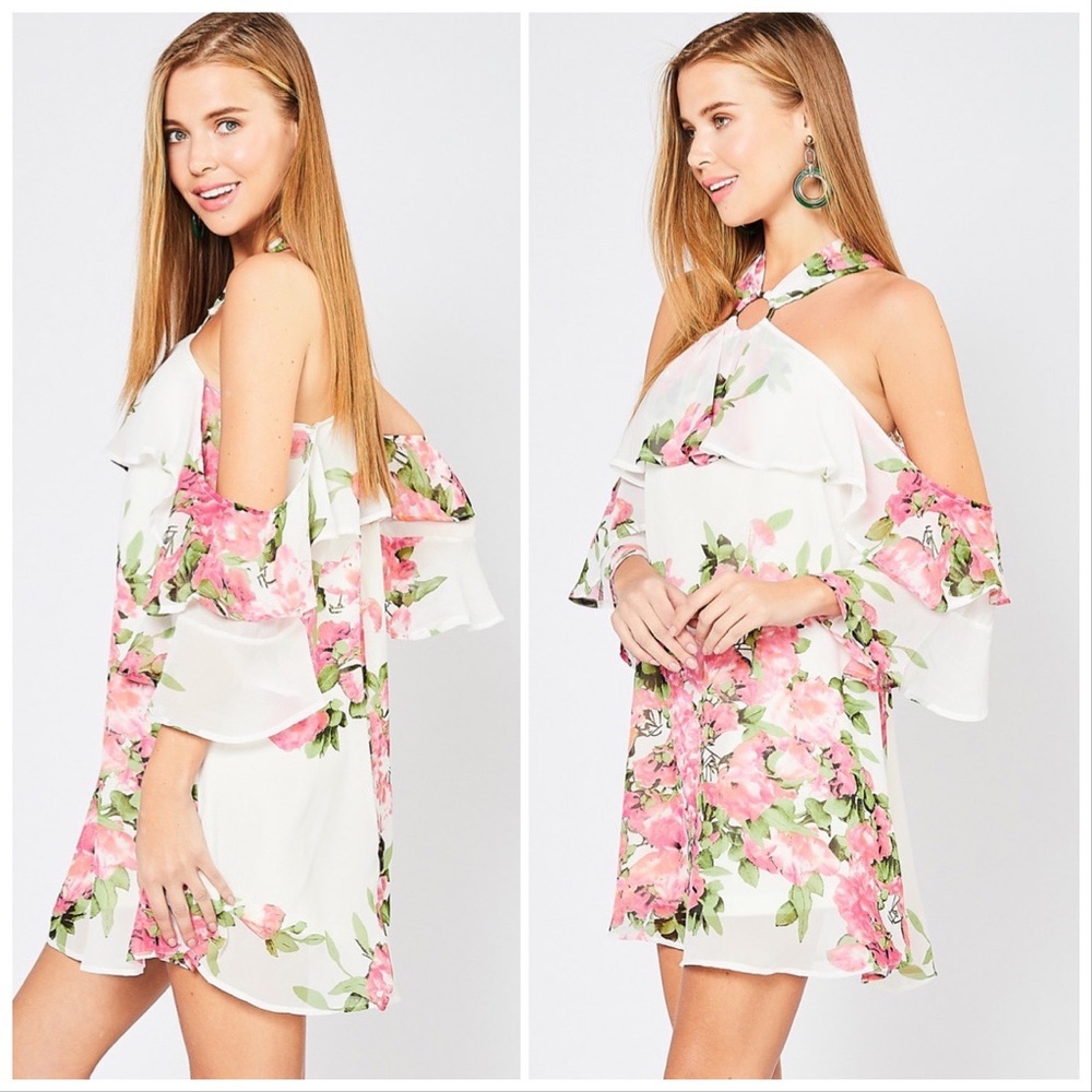 Entro Loveliness Floral Halter Mini Dress - Picture 14 of 16